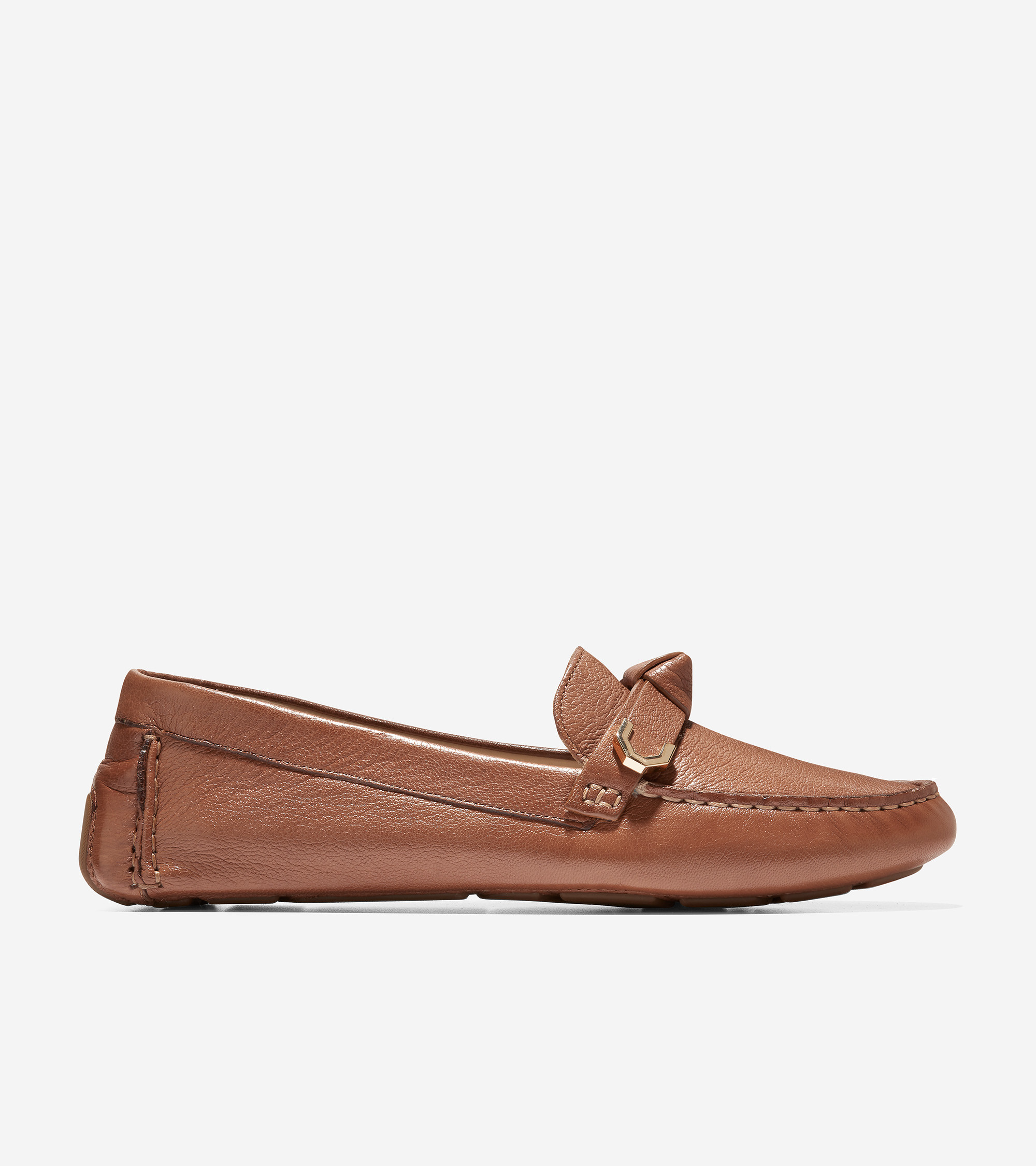 Women's Women's Evelyn Bow Driver in Pecan Leather | Cole Haan | Cole Haan (US)