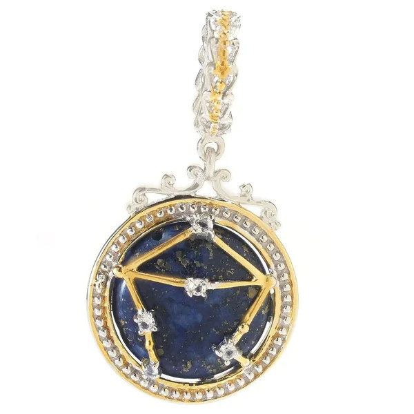 Michael Valitutti Palladium Silver Lapis Lazuli & White Topaz Libra Constellation Drop Charm | Bed Bath & Beyond