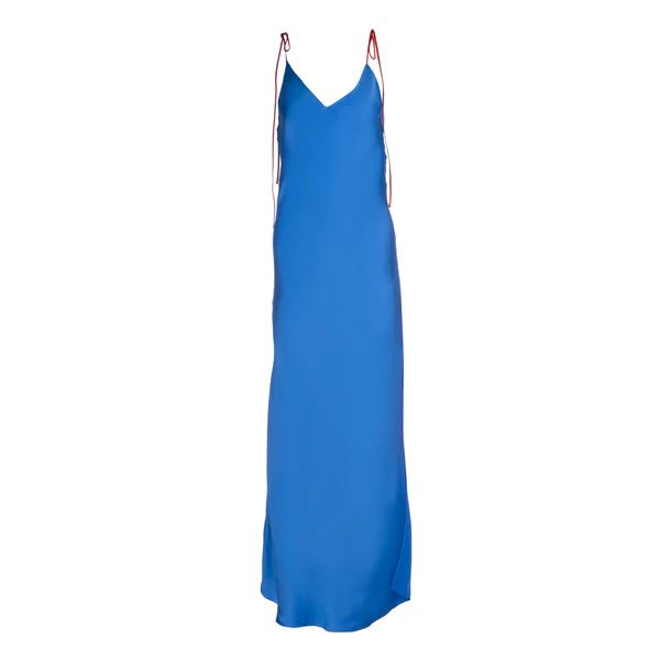 Blueberry Tie Strap Silk Slip Dress | Dannijo