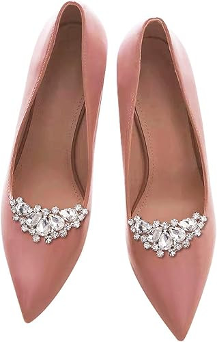 HJYHYN Silver Shoe Clip Shoes Jewelry Decoration Crystal Shoe Buckle for Wedding party-4 | Amazon (US)