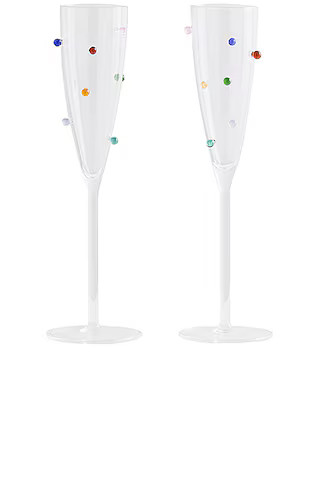 Maison Balzac Pomponette Flutes in Clear & Multi | FWRD | FWRD 