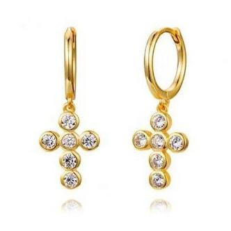 Classic Cross Huggie Earrings | The Sis Kiss