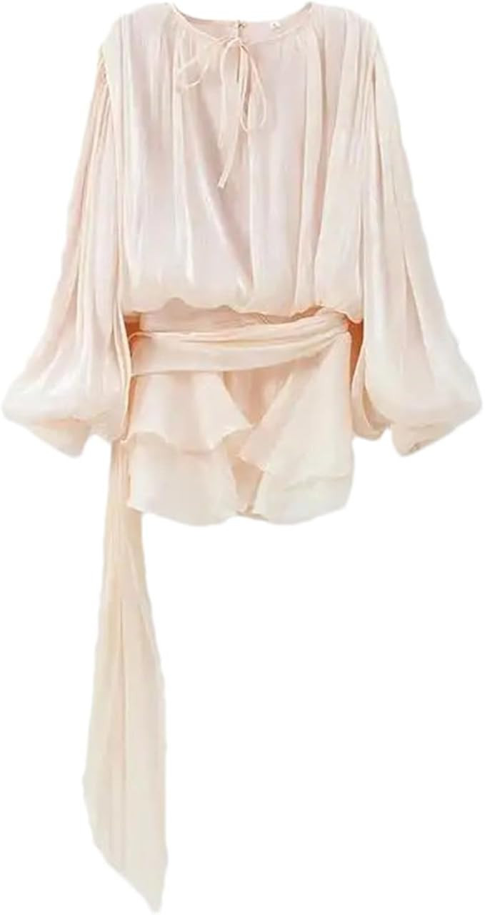 Women's Vintage Short Dress - Elegant Lace-Up Ribbon Cutout Mini Dress - Chic Street Party | Amazon (US)