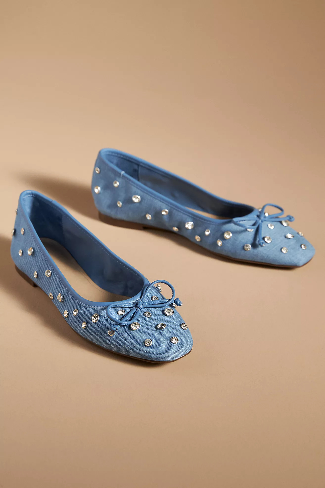 Schutz Arissa Denim Crystal Flats | Anthropologie (US)