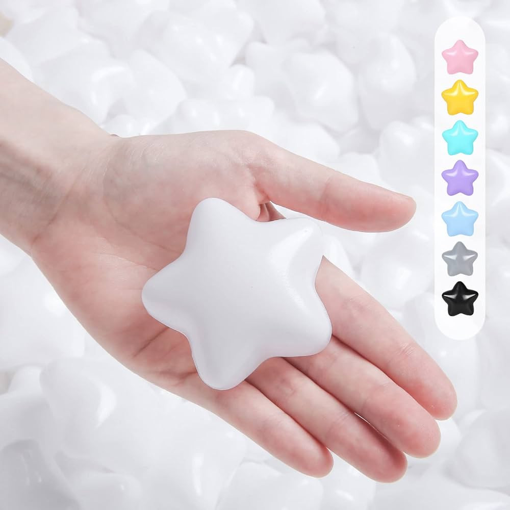 TRENDPLAY Star Balls for Ball Pit -100pcs 2.4 in 3.15 in Plastic Non-Toxic Play Toys Tent Pool Pl... | Amazon (US)