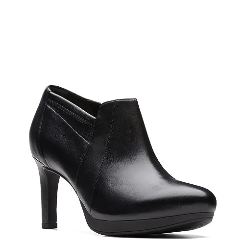 Clarks Women's Ambyr Hope Ankle Boot, Black Leather, 9.5 | Amazon (US)