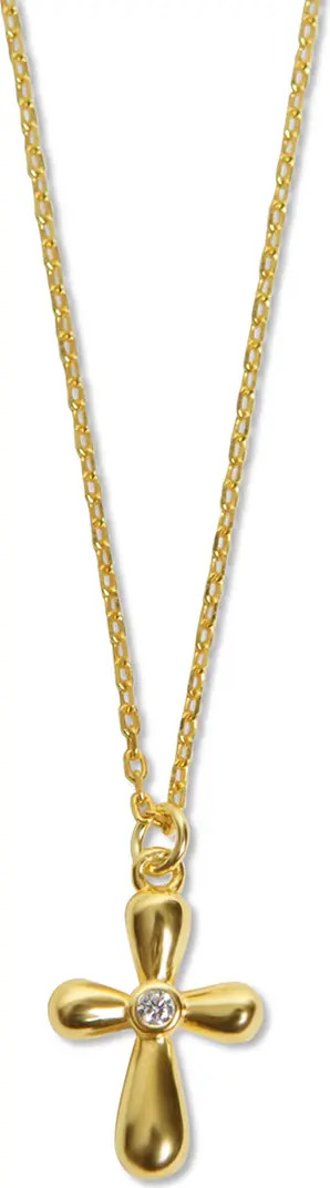Stone Center Cross Pendant Sterling Silver Necklace | Nordstrom