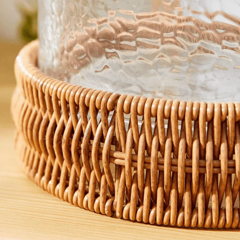 Better Homes & Gardens 7" Decorative Clear Hammered Glass Hurricane Pillar Candle Holder with Bro... | Walmart (US)