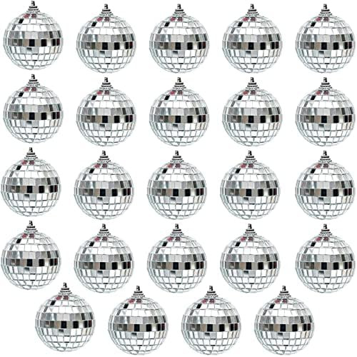 24 PCS Christmas Ornaments Mini Disco Ball Party Decorations -Mini Christmas Ball Ornaments, Disc... | Amazon (US)