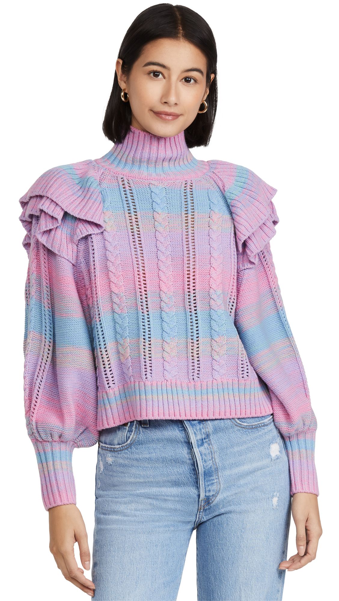 Ruffle Mock Neck Sweater | Shopbop