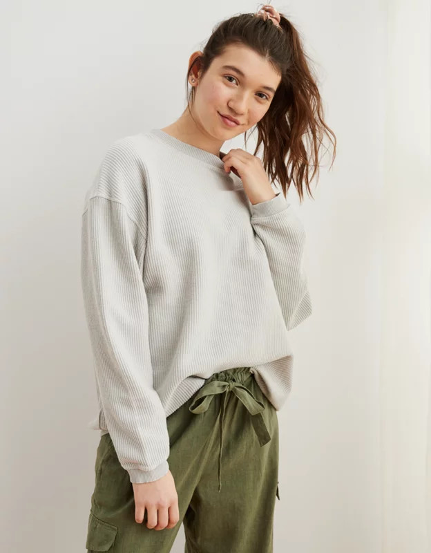 Aerie New Love Corded Oversized Sweatshirt | American Eagle Outfitters (US & CA)