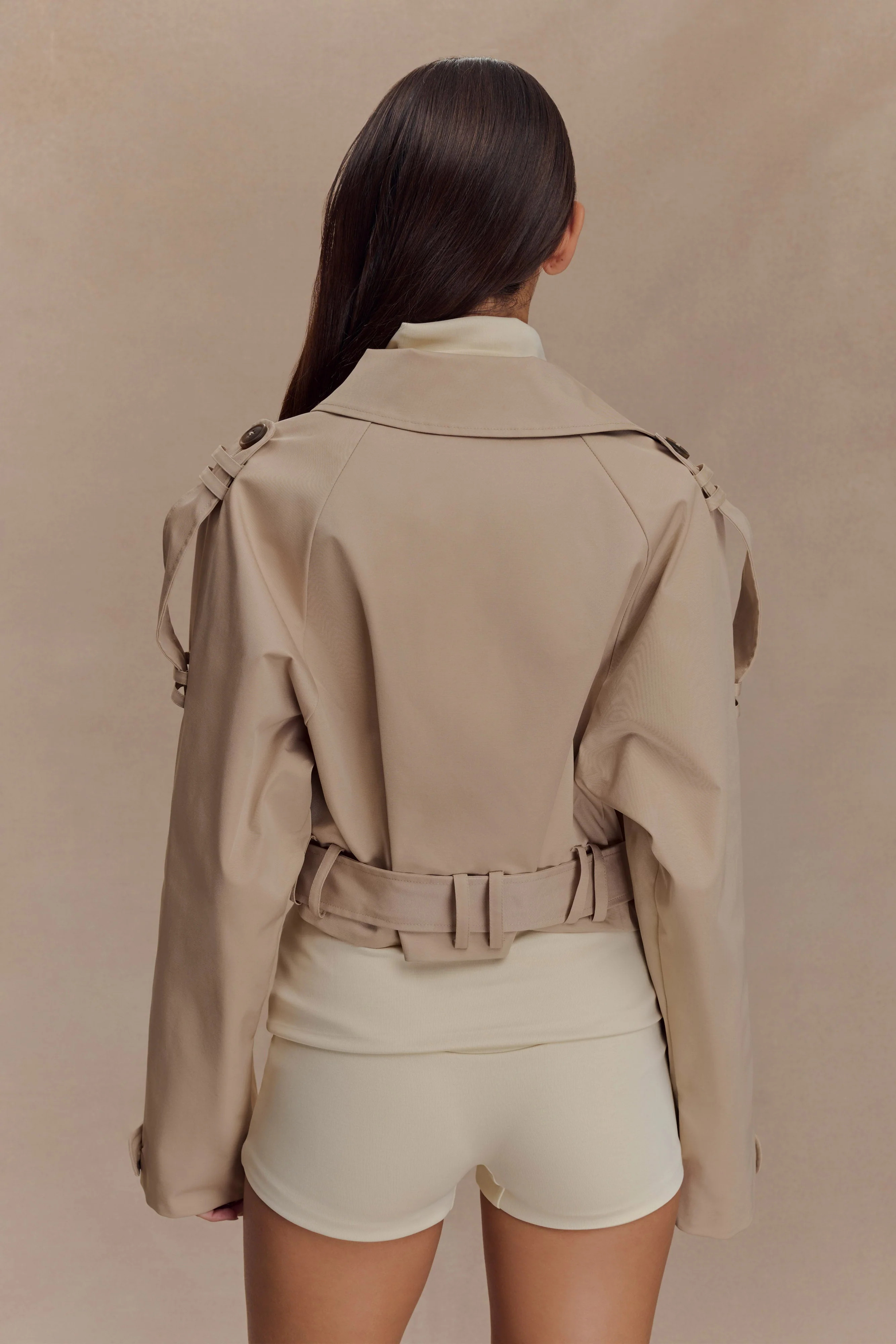 Frank Cropped Collared Jacket - Camel | Meshki (APAC)