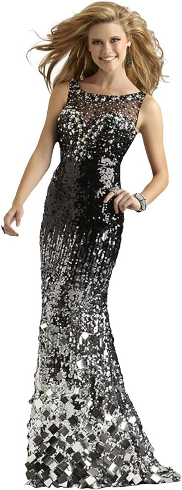 Clarisse Black and Silver Ombre Couture Pageant and Formal Dress 4305 | Amazon (US)