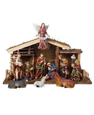 Kurt Adler
          
        
  
      
          12-Piece Nativity Set with Wooden Stable | Macy's