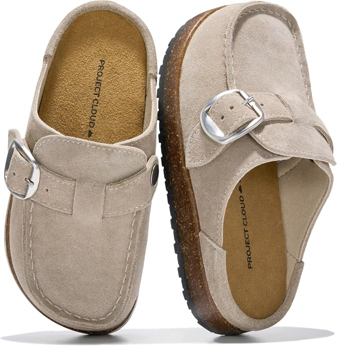 Project Cloud 100% Genuine Leather Girls Clogs - Non Slip Mules | Amazon (US)