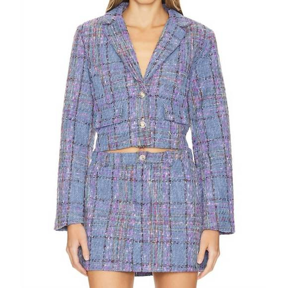 NEW STEVE MADDEN seraphine blazer in blue multi | Poshmark