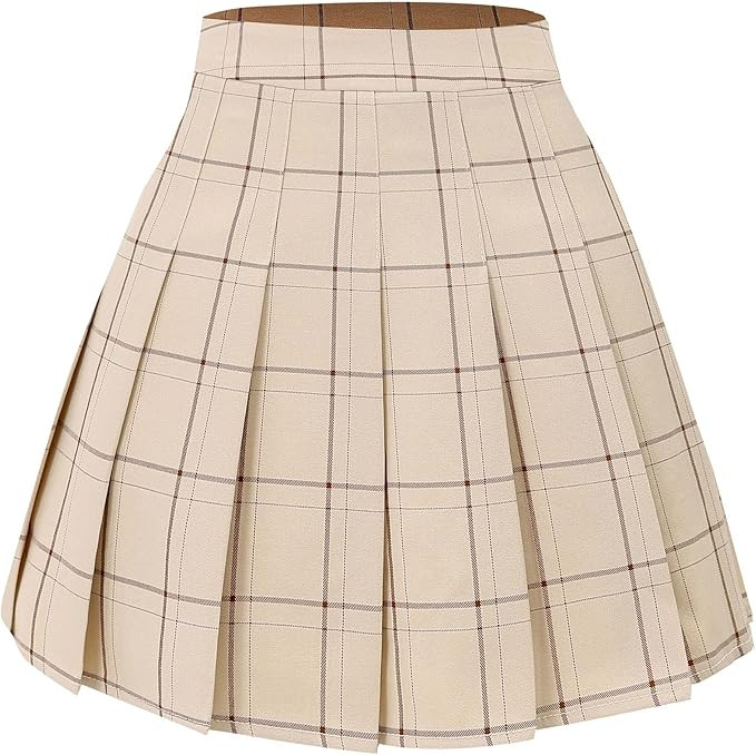 Hoerev Women Girls Short High Waist Pleated Skater Tennis Skirt | Amazon (US)
