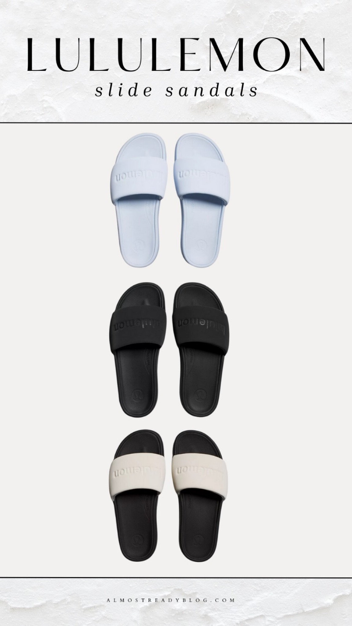 Lululemon slide sandals 

#LTKFindsUnder50 #LTKFindsUnder100
