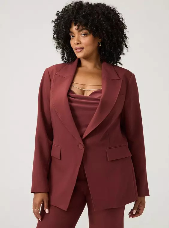 Twill Suit Jacket in Black | Torrid (US & Canada)