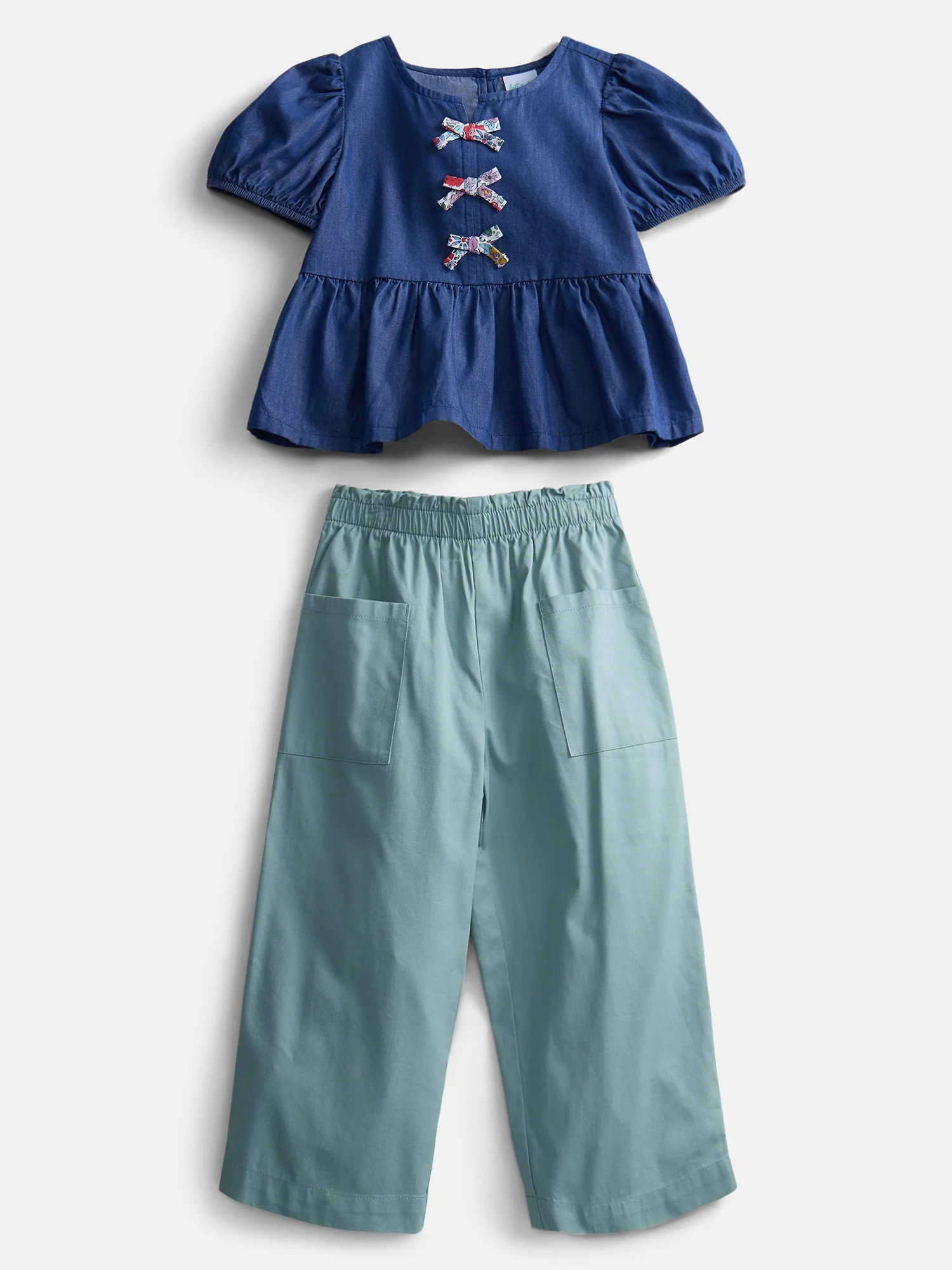 Wonder Nation Toddler Girls Peasant Top and Pants Set, 2-Piece, Sizes 12M-5T | Walmart (US)