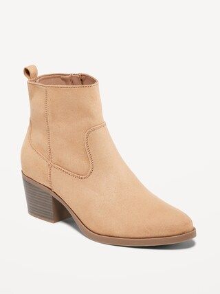 Faux Suede Western Ankle Boots for Women | Old Navy (US)
