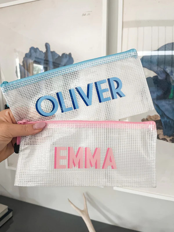 Shadow Monogram Pencil Bag | Sprinkled With Pink