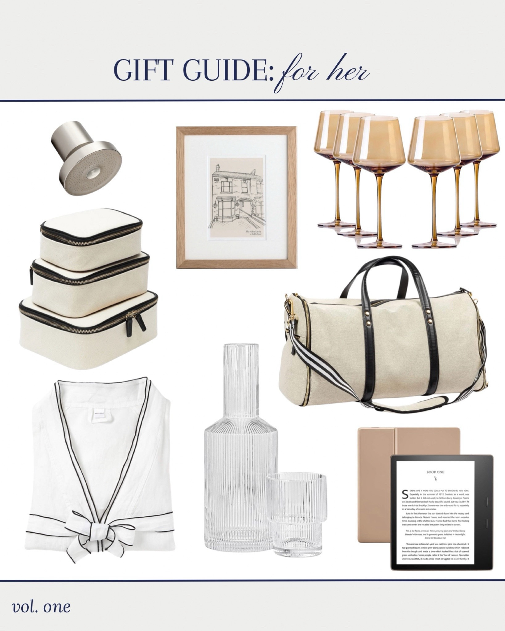Birthday gift guide for her | robe, packing cubes, wine glass, home drawing, overnight bag, kindle, amazon gifts
#LTKGiftGuide #LTKfindsunder100

#LTKHoliday #LTKGiftGuide #LTKhome