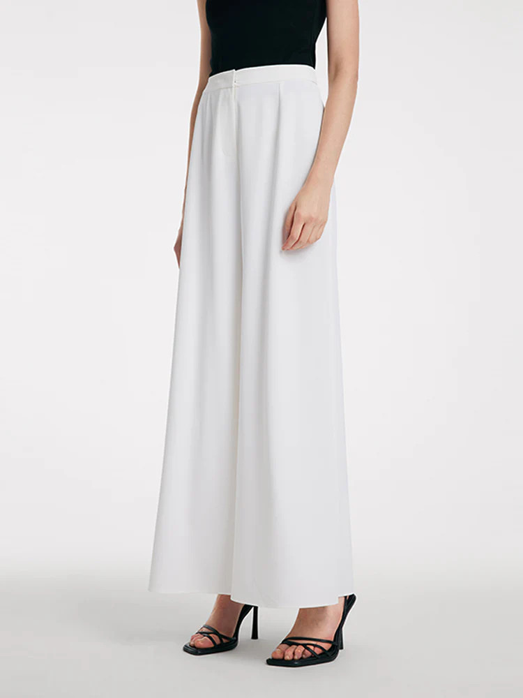 Wide Leg Full Length Pants | GOELIA