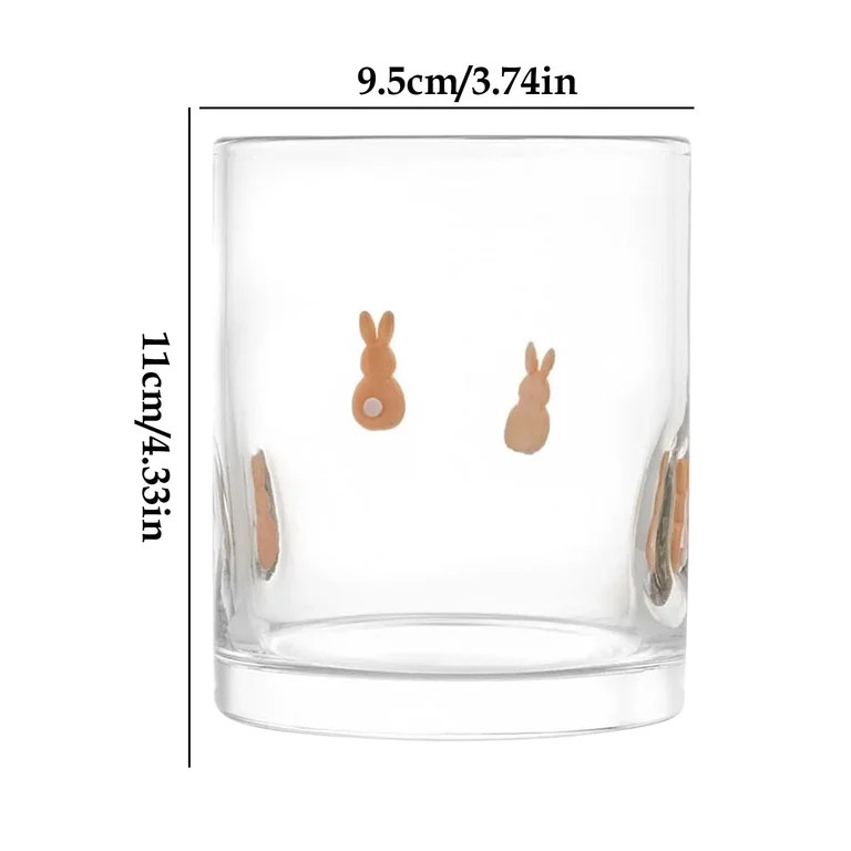 12 fl oz Easter Bunny Charm Drinking Glasses, Set of 2 Glass Juice Cups Drinking Glass for Women ... | Walmart (US)