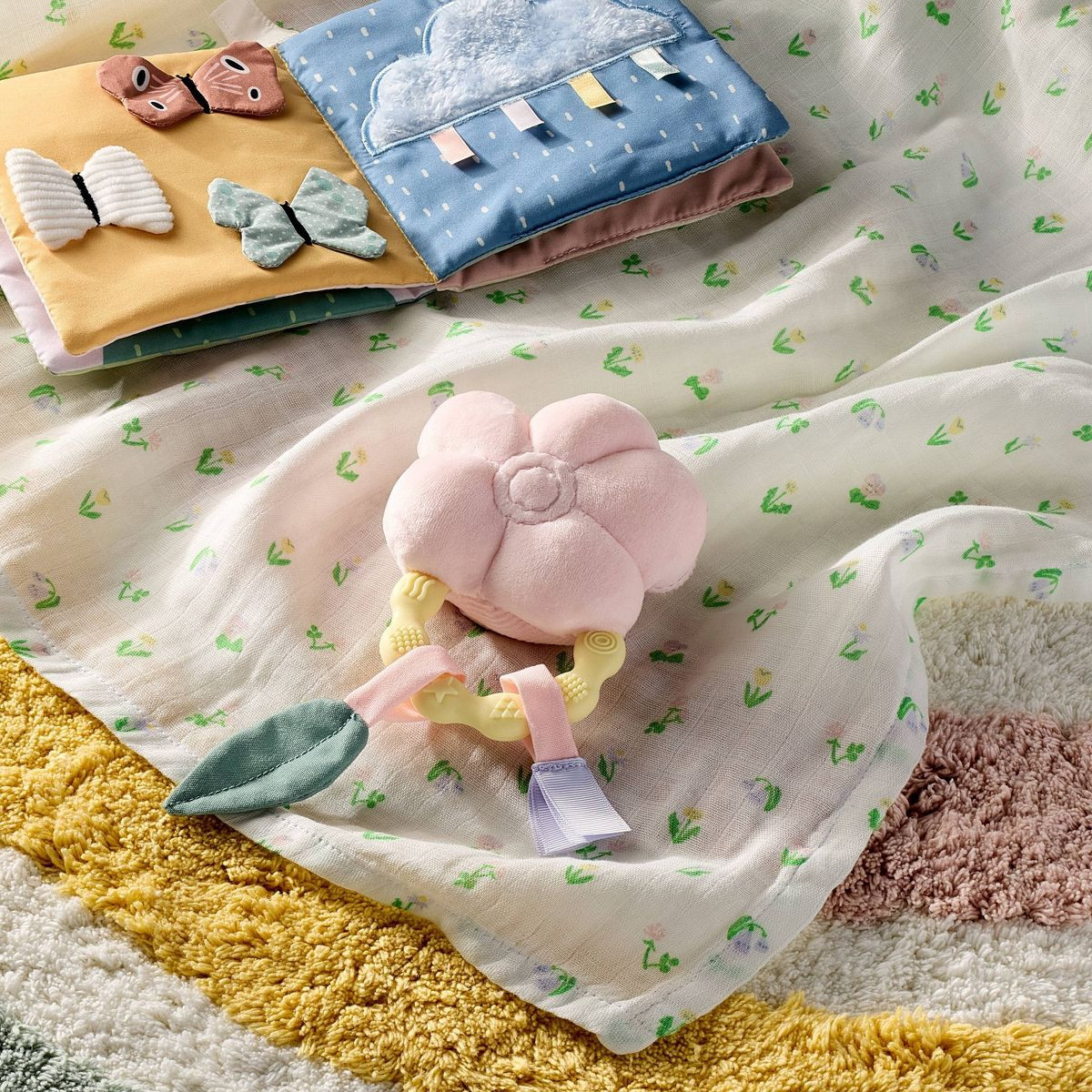 Small Interactive Handheld Rattle Toy - Flower - Cloud Island™ | Target