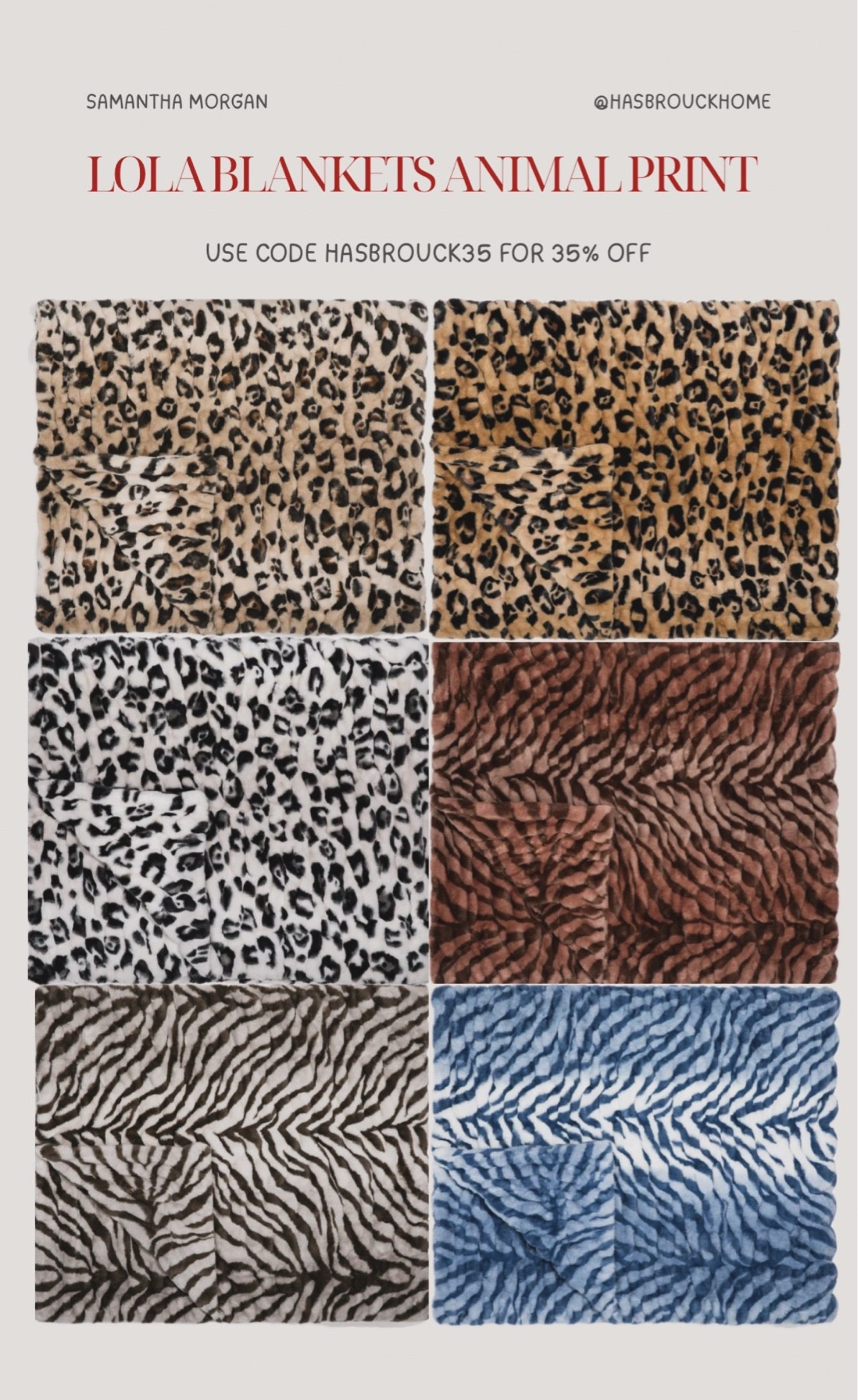 Lola blankets new animal print is going viral! Don’t miss out 😍

Use code HASBROUCK35 for 35% off 🎉

#LTKdayinmylife #LTKHome #LTKSaleAlert