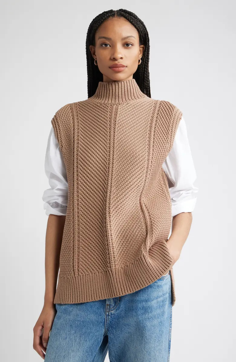 Nordstrom Textured Sleeveless Mock Neck Sweater | Nordstrom | Nordstrom