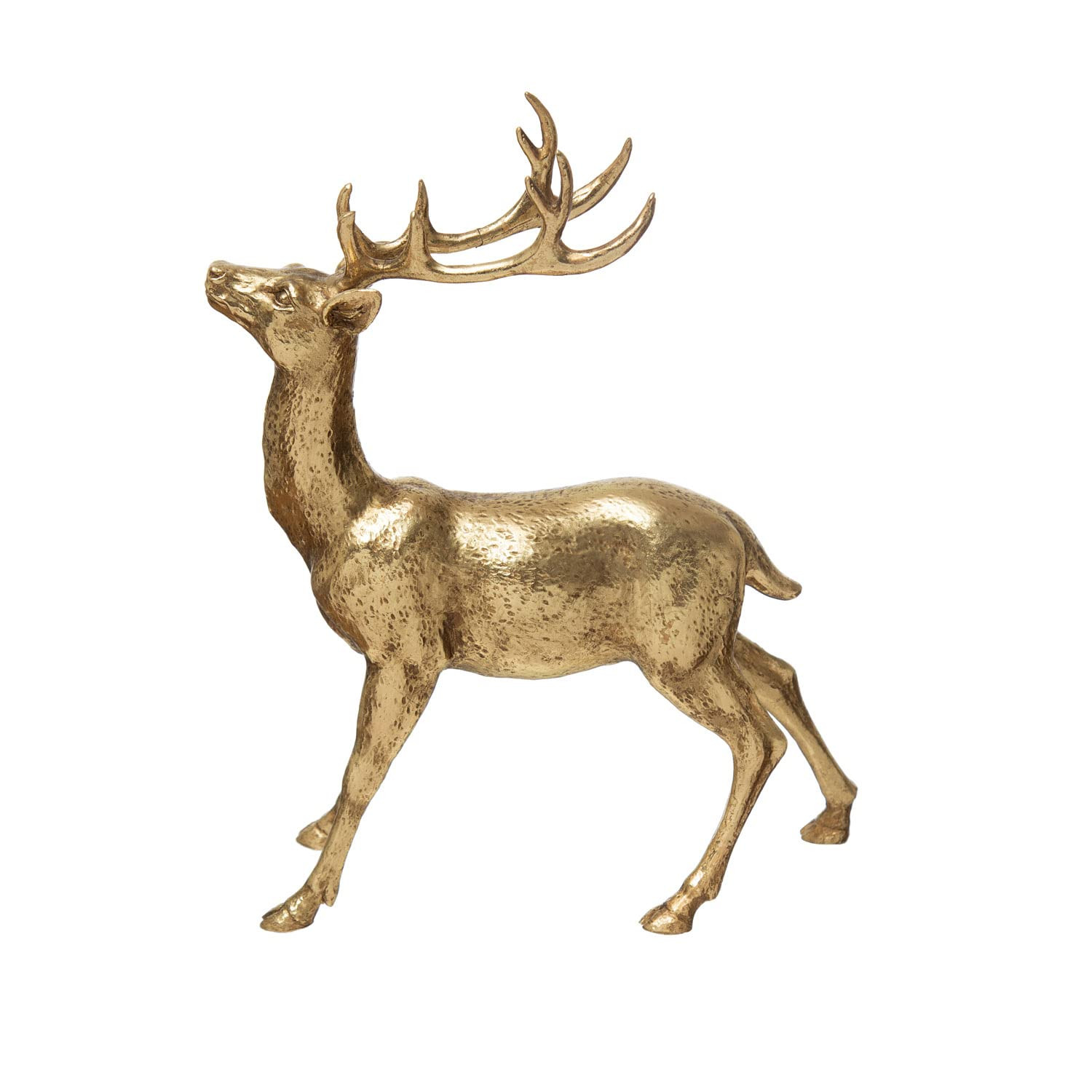 Creative Co-Op Decorative Standing Deer Figurine, Gold, 11"L x 4"W x 14"H | Amazon (US)