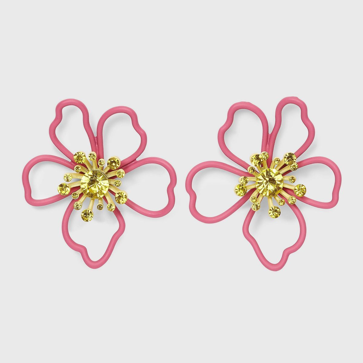 Wired Flower Stud with Stone Center Earrings - A New Day™ | Target