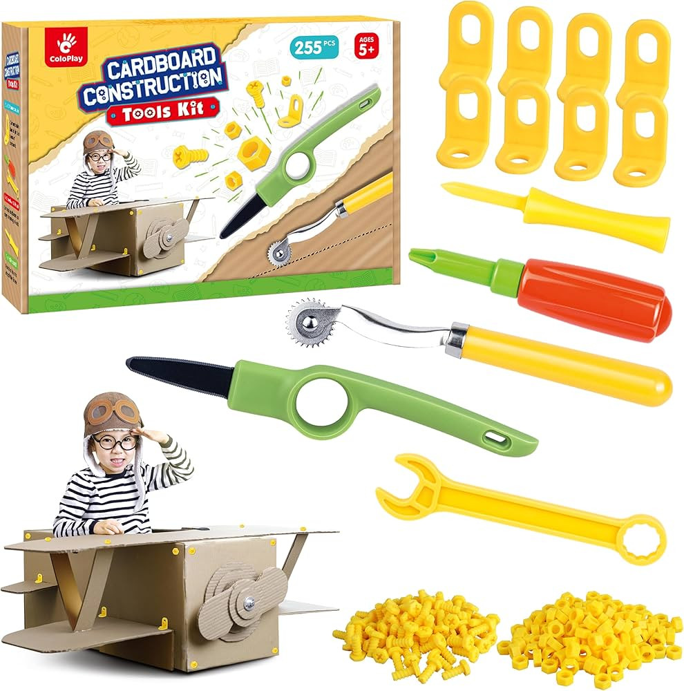 255 Piece Cardboard Tools for Kids, Cardboard Cutter for Kids, Tools for STEM Educational, Gifts ... | Amazon (US)