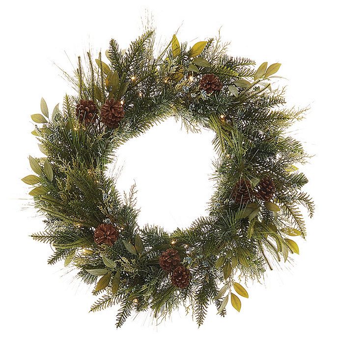 Prelit Holiday Juniper Wreath | Ballard Designs, Inc.