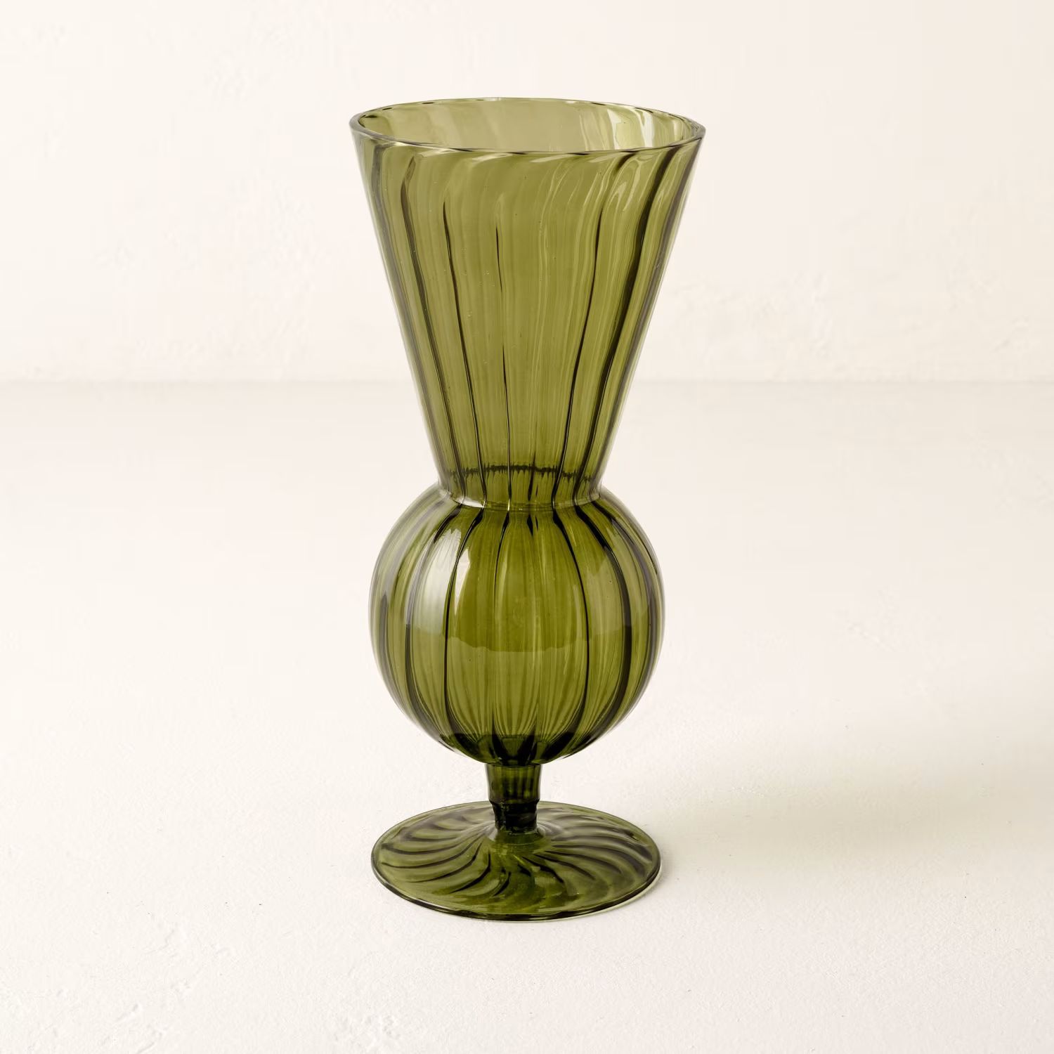 Fluted Green Glass Vase | Magnolia