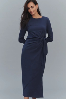 Daily Practice Tie Breaker Long-Sleeve Midi Dress | Anthropologie (US)