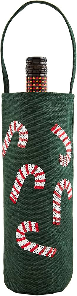 Mud Pie Sequin Wine Bag, Green, 15" x 5" | Amazon (US)