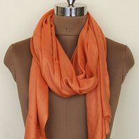 Peach Orange Beautiful Soft & Warm Cashmere Scarf India Handloom Scarf Pashmina Knitted Wrap Stole W | Etsy (US)