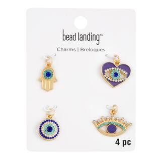 Blue & Gold Evil Eye Charms by Bead Landing™ | Michaels Stores