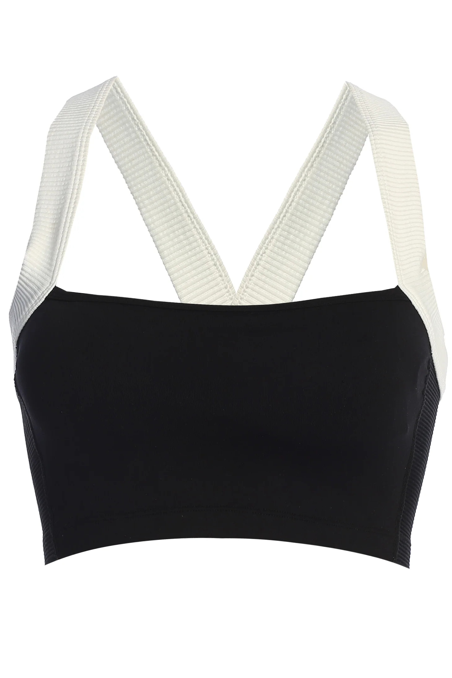 Black/White Ultimate Ribbed Halter Top | JLUXLABEL