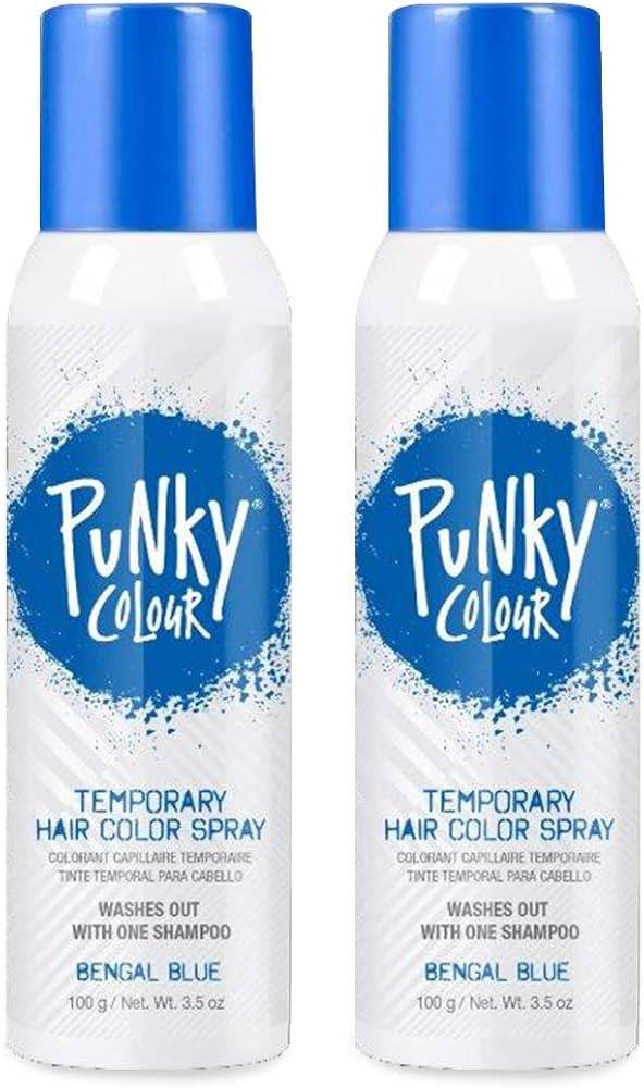 Punky Temporary Hair Color Spray, Bengal Blue, Non-Damaging Hair Dye for Instant Vivid Hair Color... | Amazon (US)