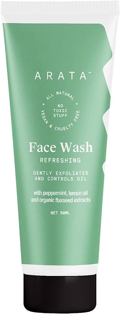 Arata Refreshing Face Wash With Ayurvedic Lemon Oil, Peppermint & Organic Flaxseed | EWG Certifie... | Amazon (US)