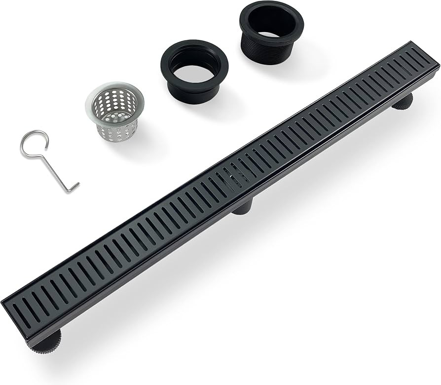 TECFORG 36 Inch Black Linear Shower Drain with Removable Capsule Pattern Cover Grate Accessories ... | Amazon (US)