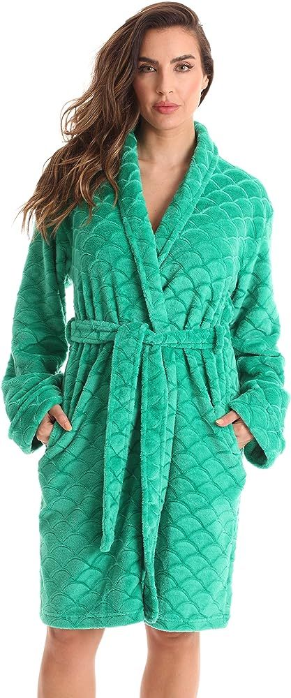 Just Love Kimono Robe Velour Scalloped Texture Bath Robes for Women | Amazon (US)