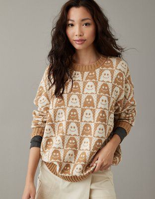 AE Ghost Halloween Pullover Sweater | American Eagle Outfitters (US & CA)