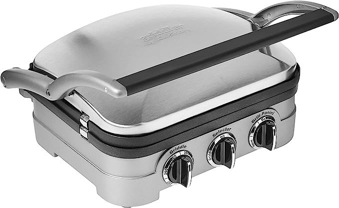 Cuisinart GR-4NP1 5-in-1 Griddler Stainless, Gridder, Brushed Stainless Steel | Amazon (US)