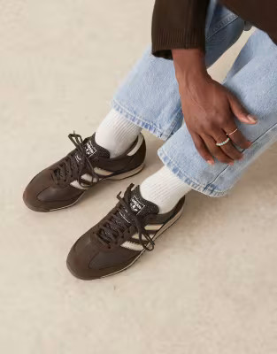adidas Originals SL 72 OG trainers in brown and cream with stitch detail | ASOS (Global)