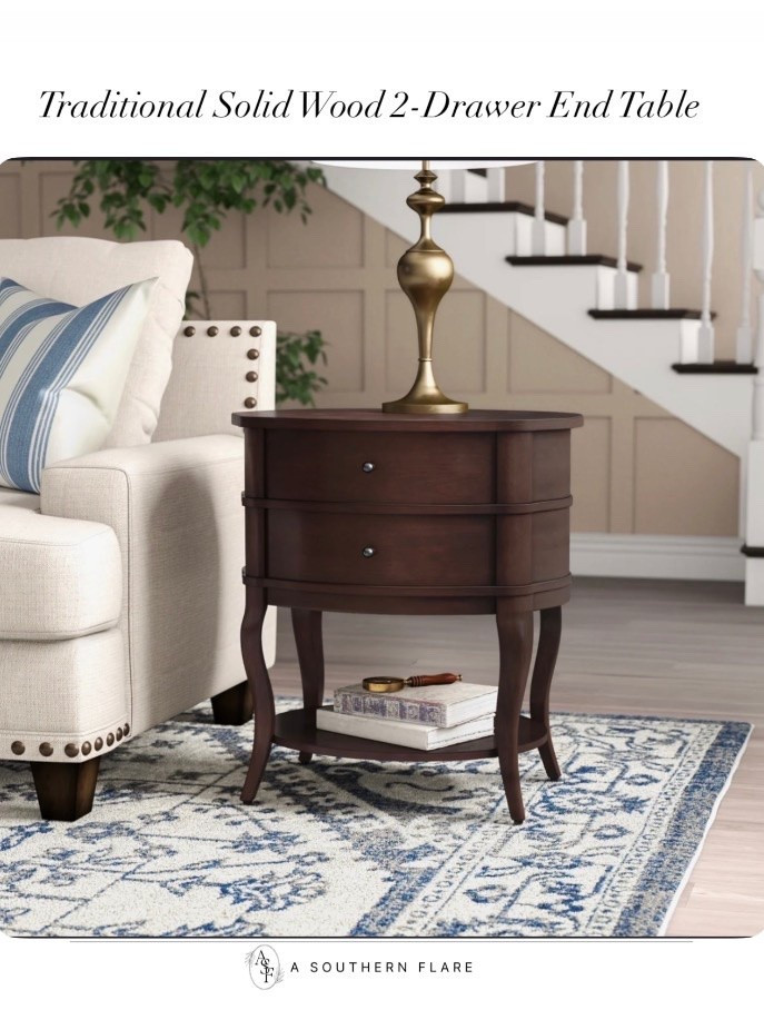 Traditional
Solid Wood 2-Drawer End
Table/ home accessories